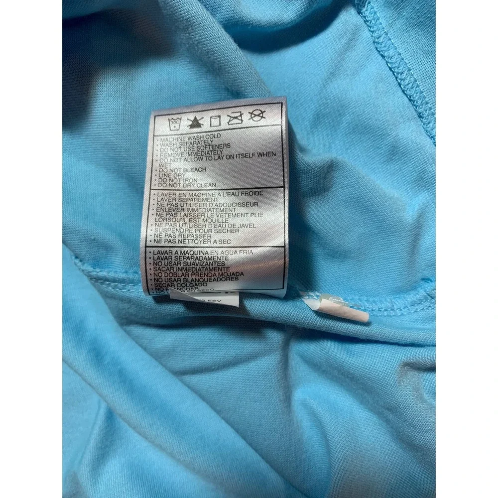 Nike Golf Fit Dry Blue Short Sleeve Collar Button V-Neck Top Medium